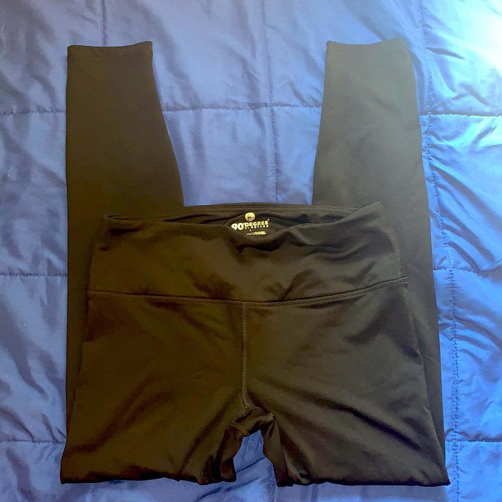 NWOT 90 Degree By Reflex Black Leggings Size L